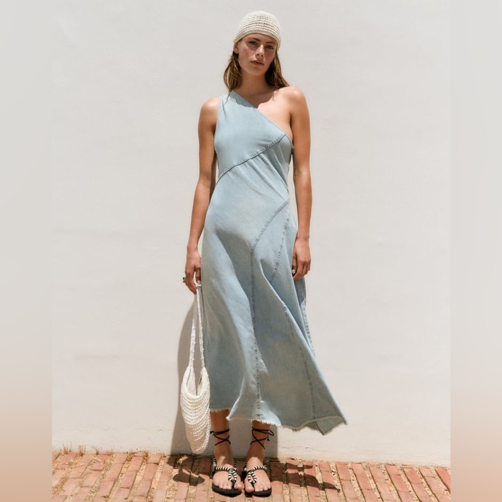 ZARA ASYMMETRIC DENIM DRESS